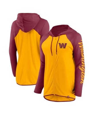 Fanatics - Women's Gold/Burgundy Washington Commanders Script Full-Zip Hoodie