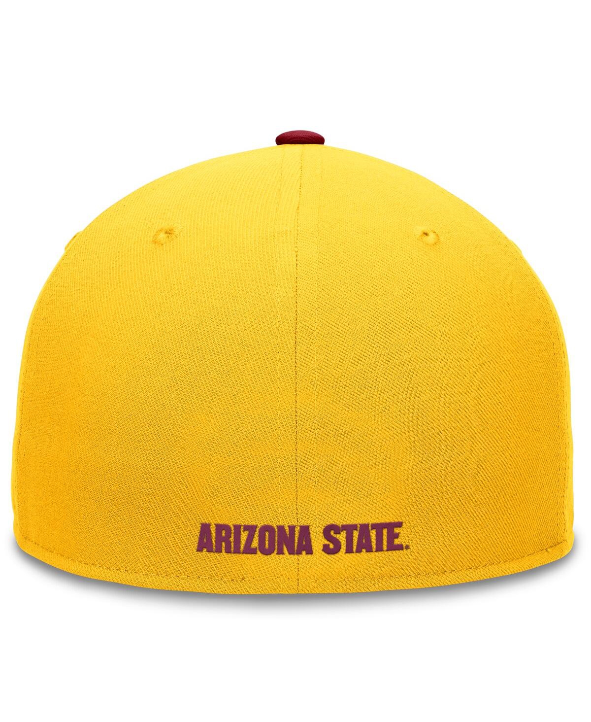 Top Of The World Men's Gold/maroon Arizona State Sun Devils Rally Two-tone Fitted Hat In Gold,maroon