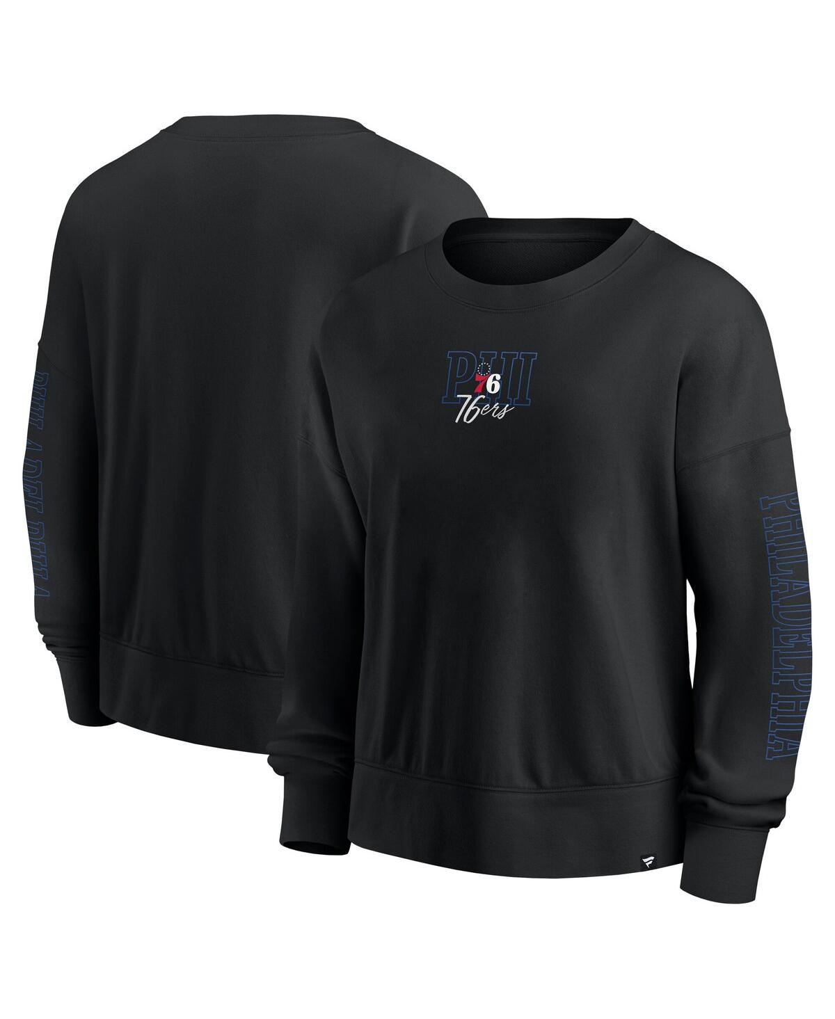 Fanatics Black Philadelphia 76ers Oversized Game Day Pullover Sweatshirt In Black