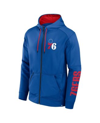 Men's Royal Philadelphia 76ers Baller Defender Performance Full-Zip Hoodie
