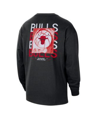 Men's Black Chicago Bulls Courtside Oversized Long Sleeve T-Shirt