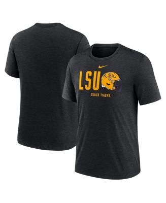 Nike Men's Heather Black LSU Tigers Campus Football Slogan Tri-Blend T ...