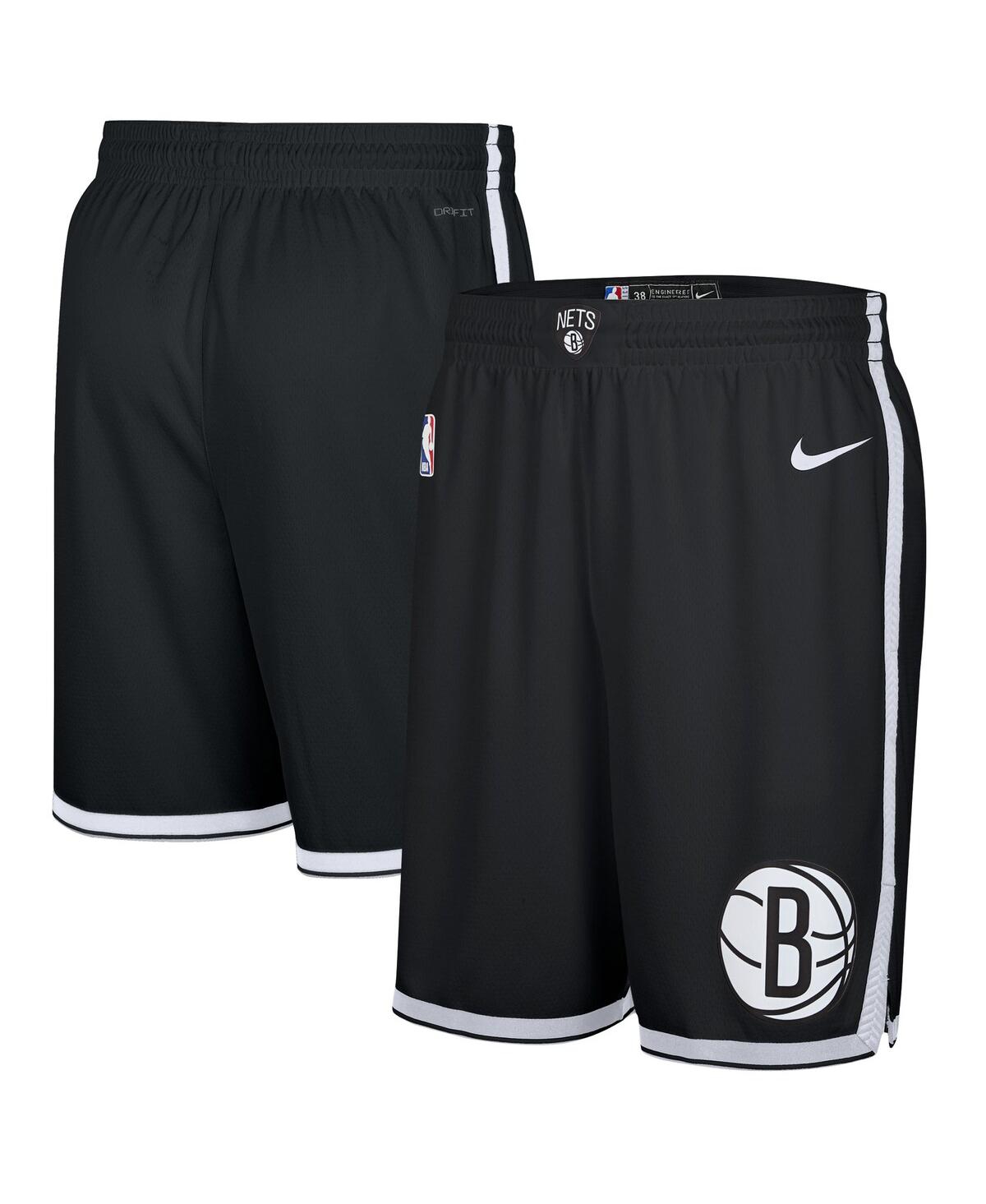 Nike Men's Black Brooklyn Nets 2024/25 Icon Edition Performance Swingman Shorts - Black