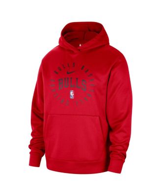 Men's Red Chicago Bulls 2024/25 Spotlight On-Court Practice Performance Pullover Hoodie