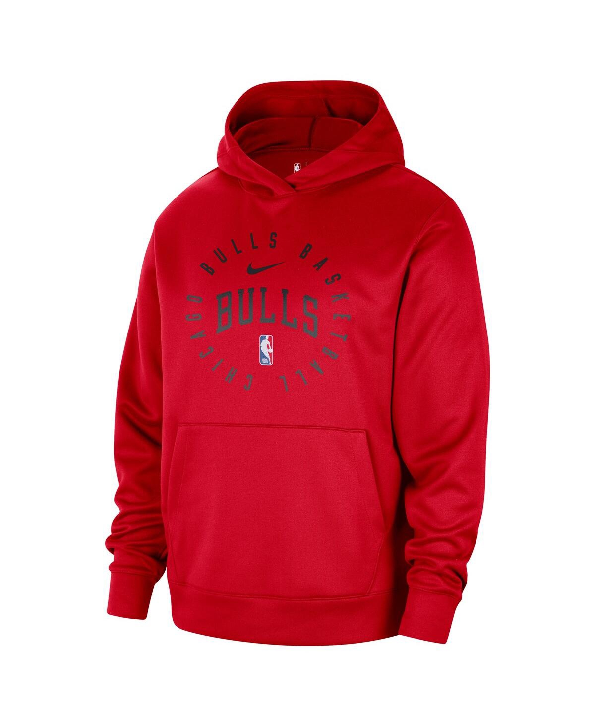 Nike Men's Red Chicago Bulls 2024/25 Spotlight On-court Practice Performance Pullover Hoodie In Red