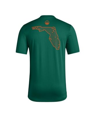 Men's Green Miami Hurricanes Honor Support Pre-Game T-Shirt