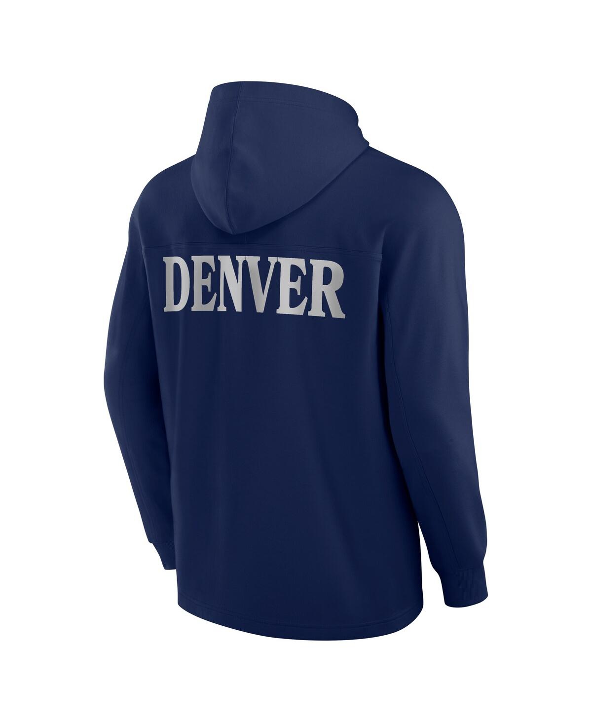 Fanatics Men's Navy Denver Broncos Elements Blaze Tri-blend Long Sleeve Hoodie T-shirt In Navy