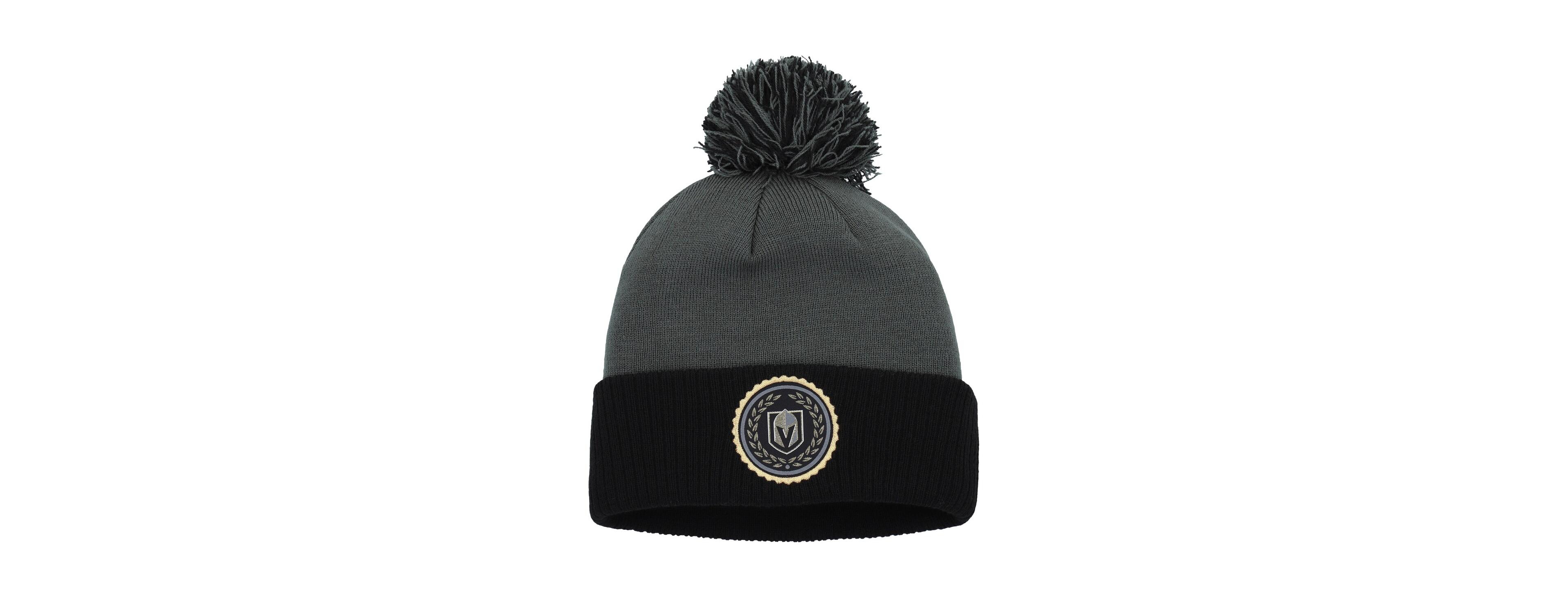 Adidas Women's Gray Vegas Golden Knights Laurel Cuffed with Pom Knit Hat