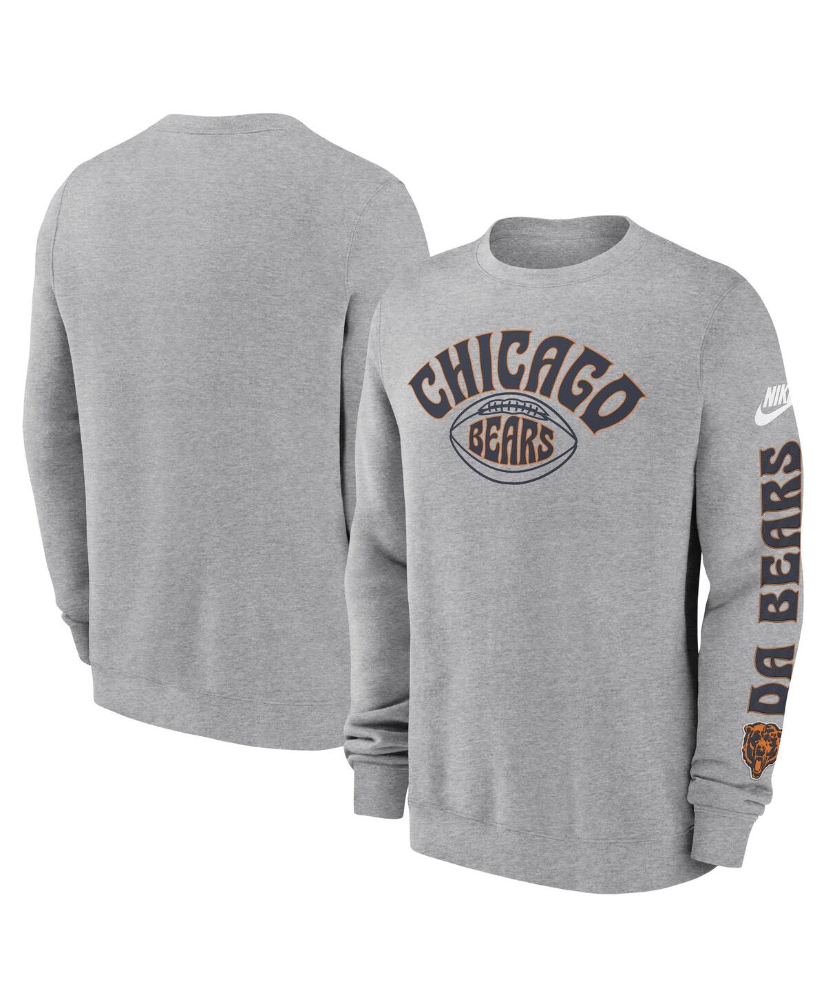 NIKE MEN'S CHICAGO BEARS NIKE CHARCOAL REWIND CLUB PULLOVER SWEATSHIRT 