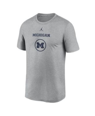 Men's Heather Gray Michigan Wolverines On-Court Basketball Legend Practice Performance T-Shirt