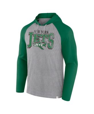 Men's Gray/Kelly Green New York Jets Under Center Long Sleeve Hoodie T-Shirt