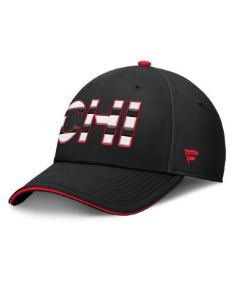 Fanatics - Men's Black/Red Chicago Blackhawks Authentic Pro Rink Team Code Flex Hat