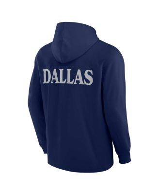 Men's Navy Dallas Cowboys Elements Blaze Tri-Blend Long Sleeve Hoodie T-Shirt