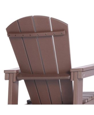 Kids 3-Piece Outdoor HDPE Adirondack Chairs With Square Side Table Set