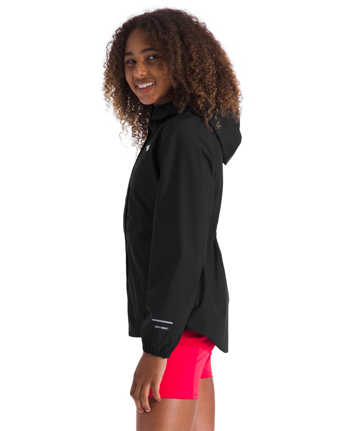 The North Face Big Girls Antora Rain Jacket In Tnf Black