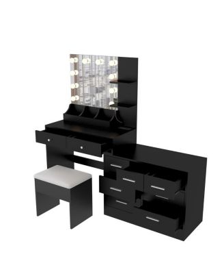 Makeup Vanity with Lights – LED Lighted Dressing Table with Storage for Bedroom or Makeup Area