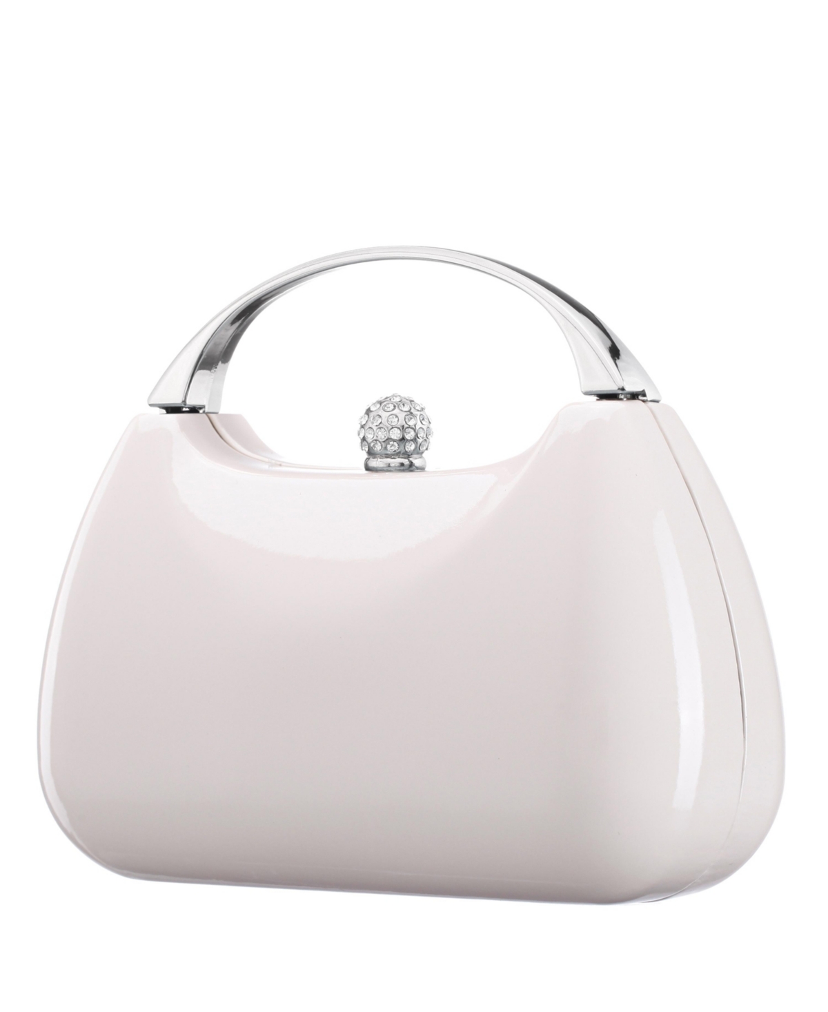 NINA PATENT MINAUDIERE WITH METAL HANDLE CLUTCH 