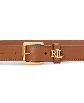 Logo-Keeper Leather Skinny Belt 