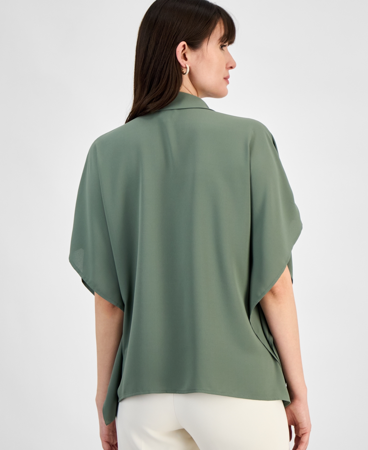Anne Klein Women's Dolman-sleeve Blouse In Eucalyptus