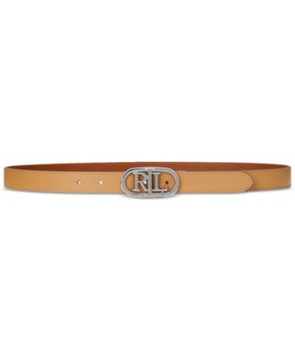Lauren Ralph Lauren - Oval-Logo Reversible Leather Skinny Belt