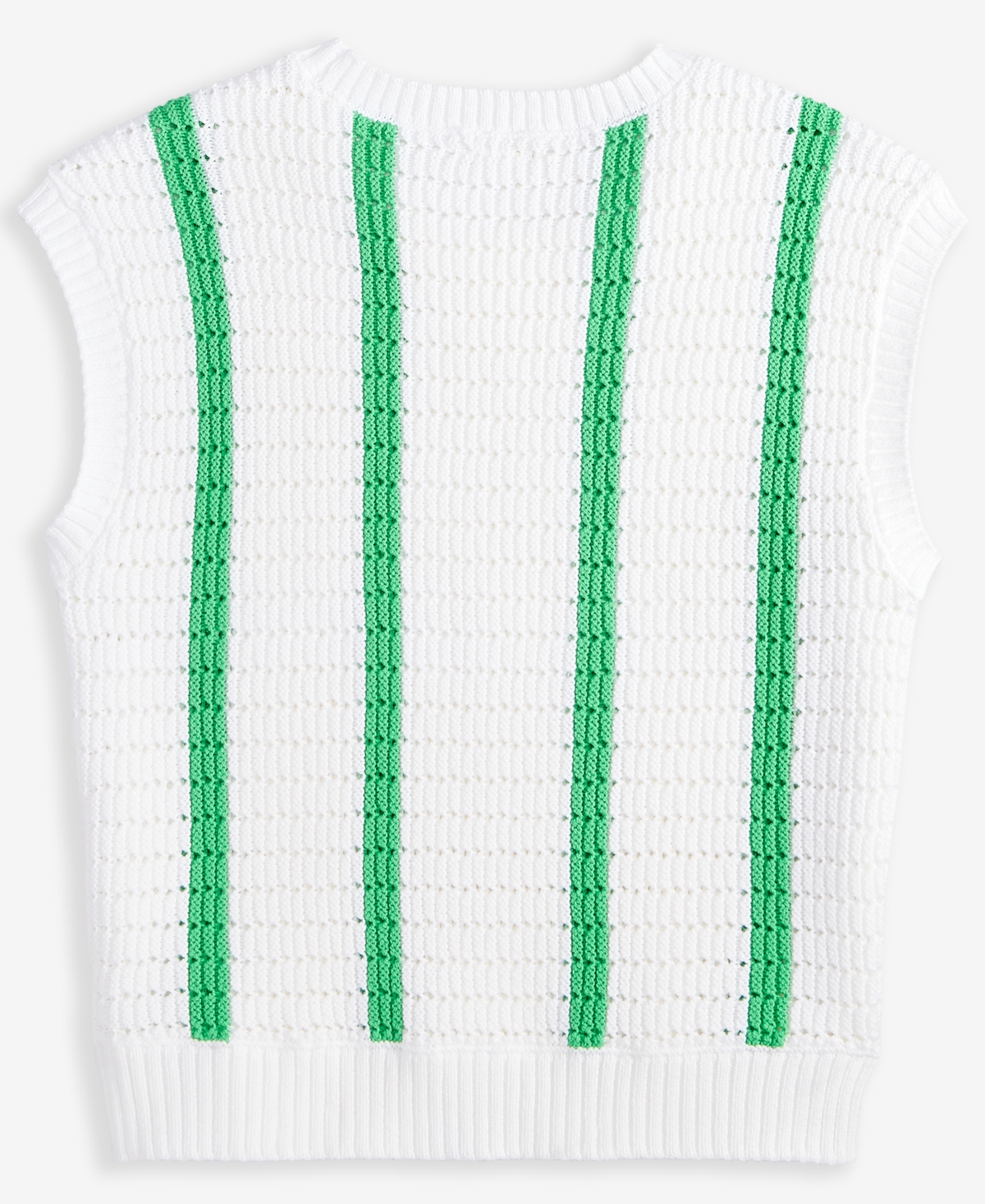Epic Threads Big Girls Striped Crochet Knit Top, Exclusively At Macy's In Bright Whi