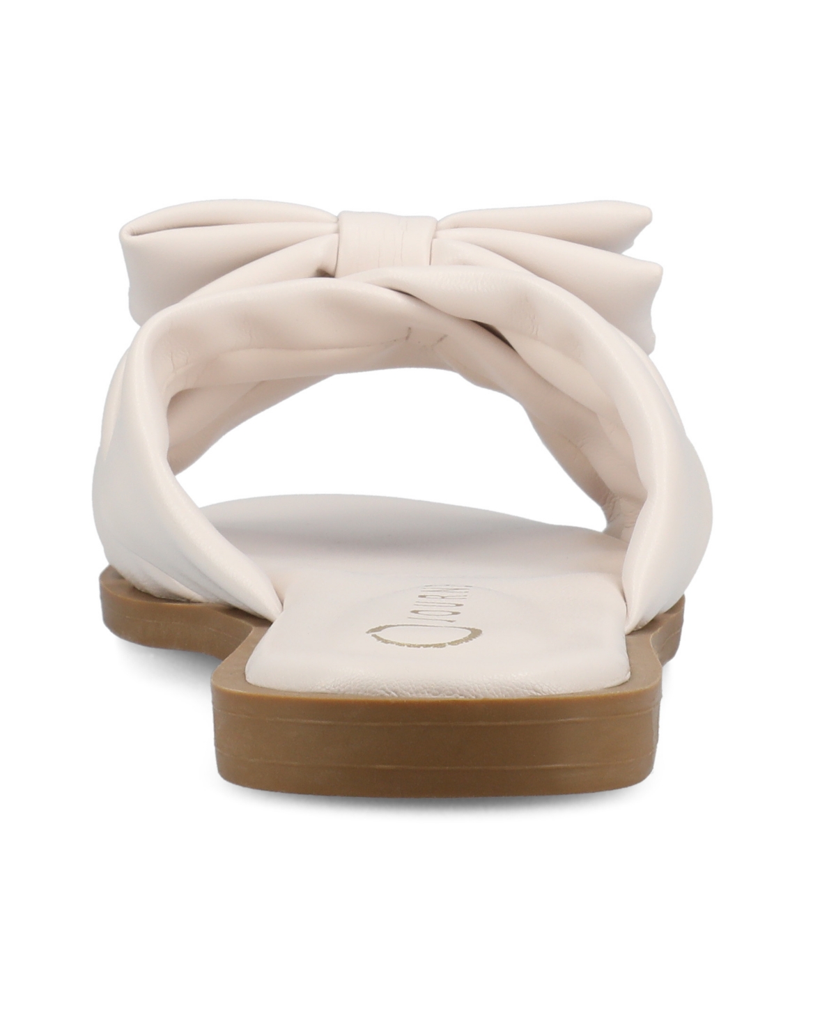 Shop Journee Collection Women's Prylin Bow Slide Flat Sandals In Bone