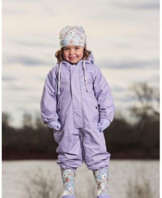 Baby Girls Mid-Season One-Piece Outerwear Lilac With Printed Hat