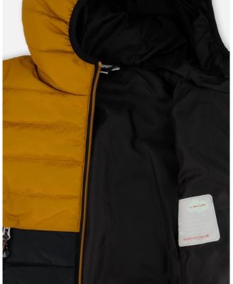 Toddler Boys Colorblock Quilted Mid-Season Jacket Brown And Black - Toddler|Child
