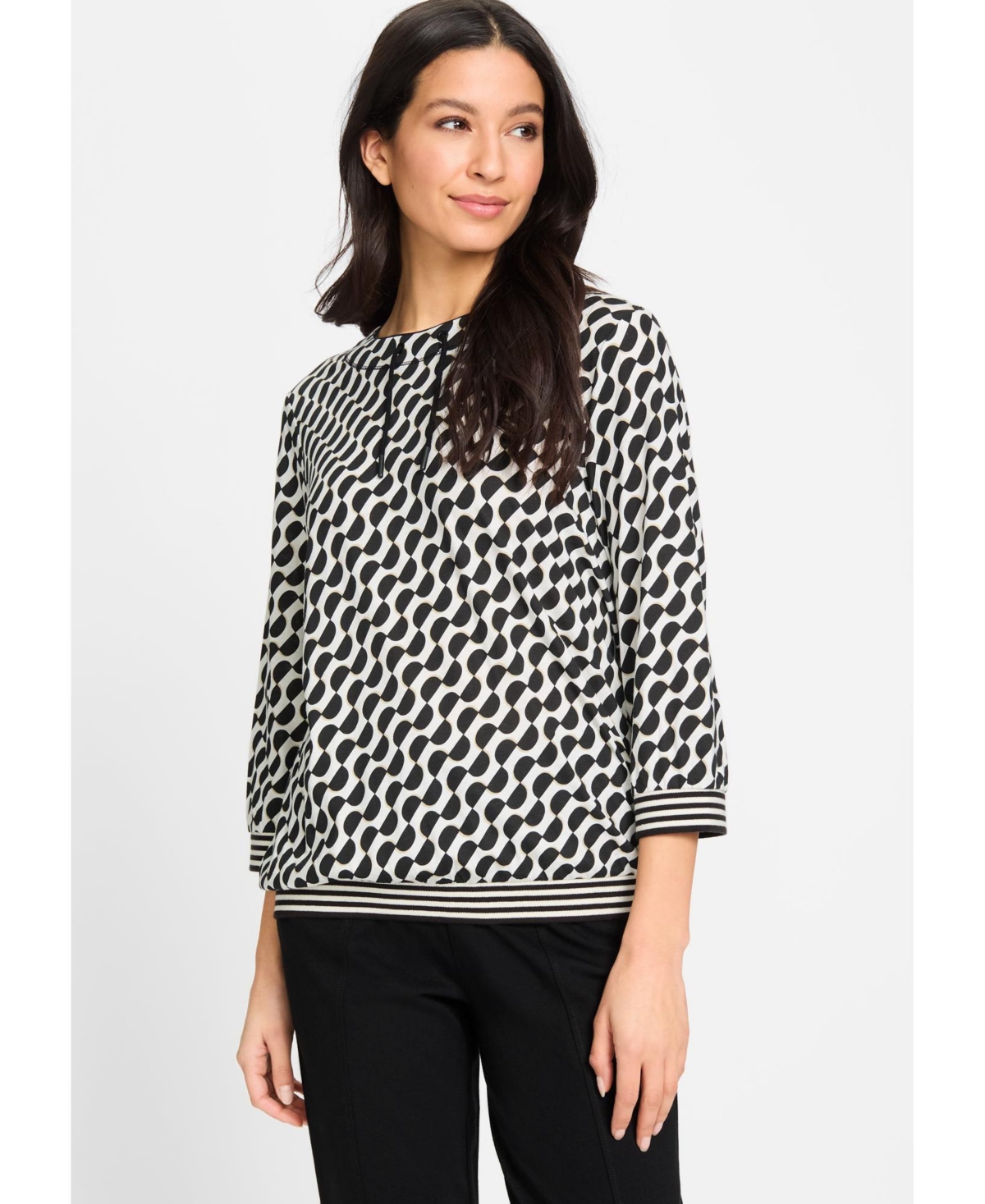 Women's Geo Print Tee - Black
