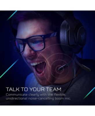 Predator Galea 350 Gaming Headset with 7.1 Surround Sound, Unidirectional Noise-Cancelling Mic, Compatible with PC, Xbox One, PS4,Black