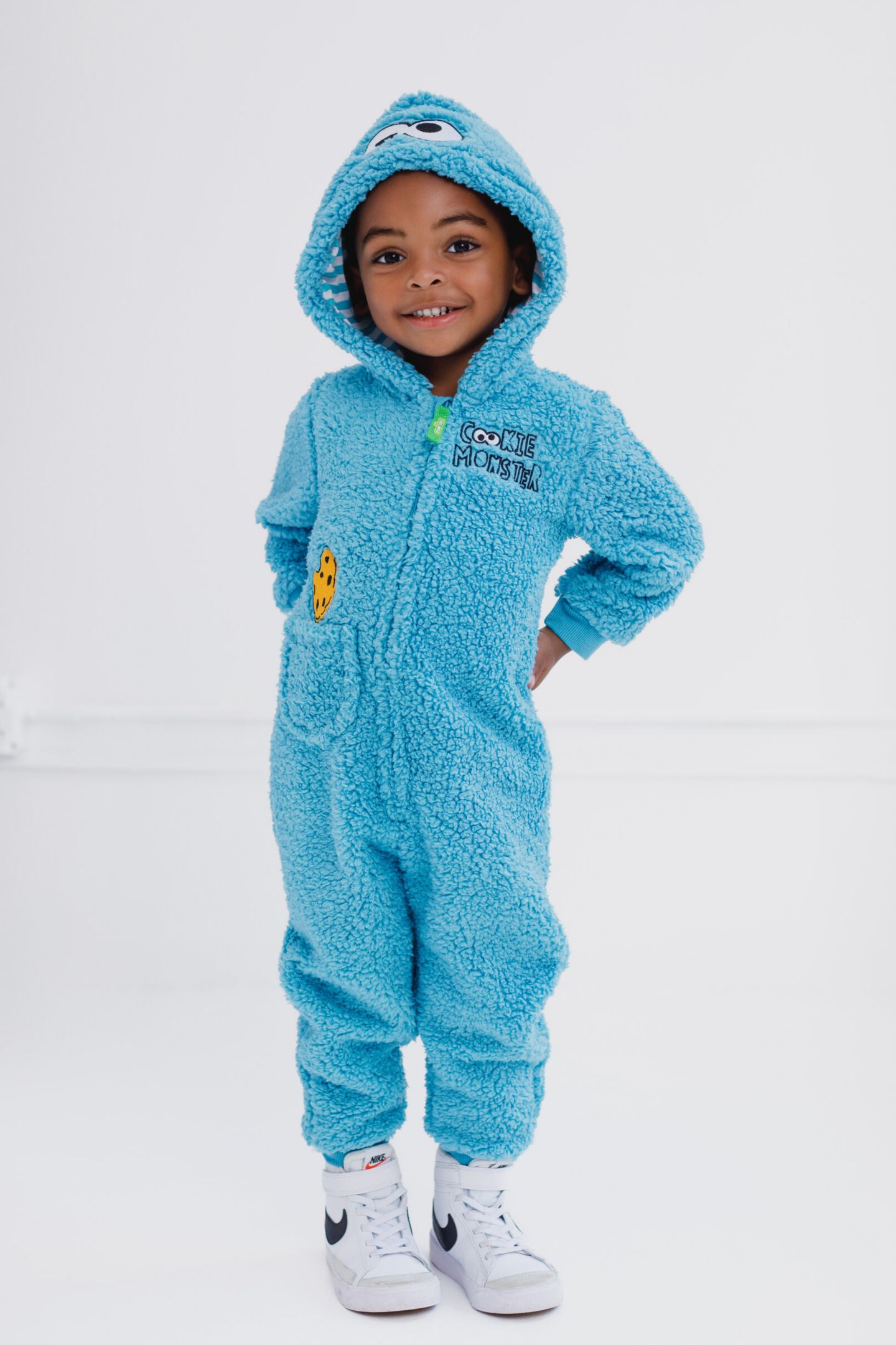Комбинезон Sesame Street Cozy Sherpa Zip Up Cosplay Costume Coverall Newborn to (Newborn - 4T для мальчиков-малышей, цвет: Синий — фото 3