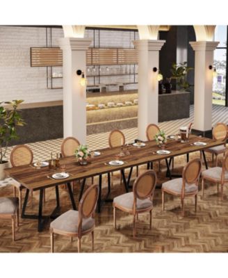 Square Dining Table Set of 2, 31.5" Industrial Dinner Table with Metal Base, Wood Kitchen Table for 4-6 People, Brown Bar Table