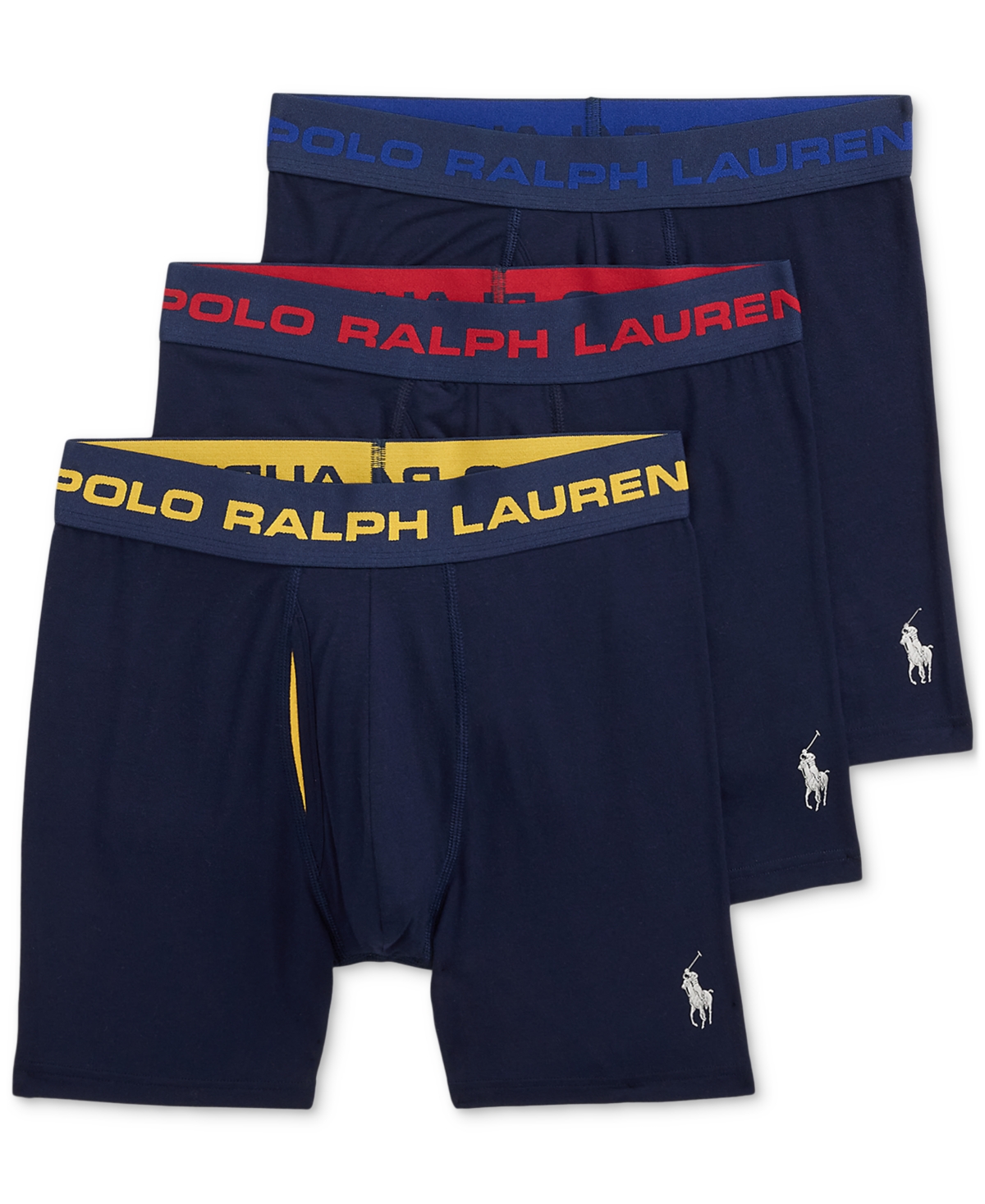 Men's 3-Pk. Perfect Pouch Boxer Briefs - Cruise Navy/gold Bugle Pouch/red Pouch/h