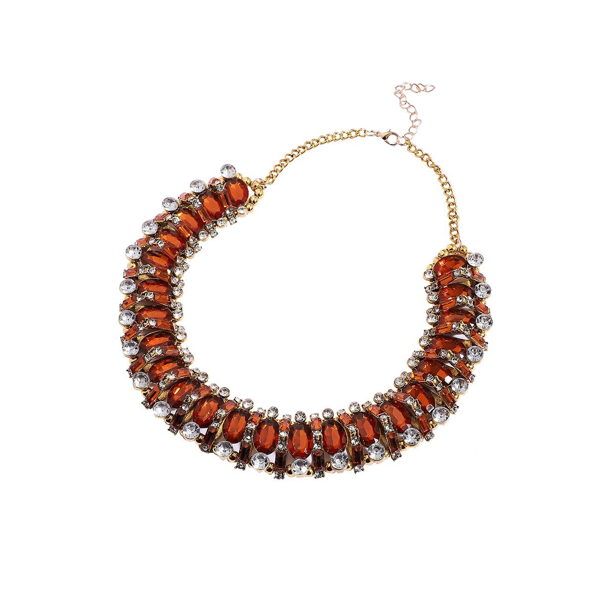 Sohi Party Statement Necklace In Orange
