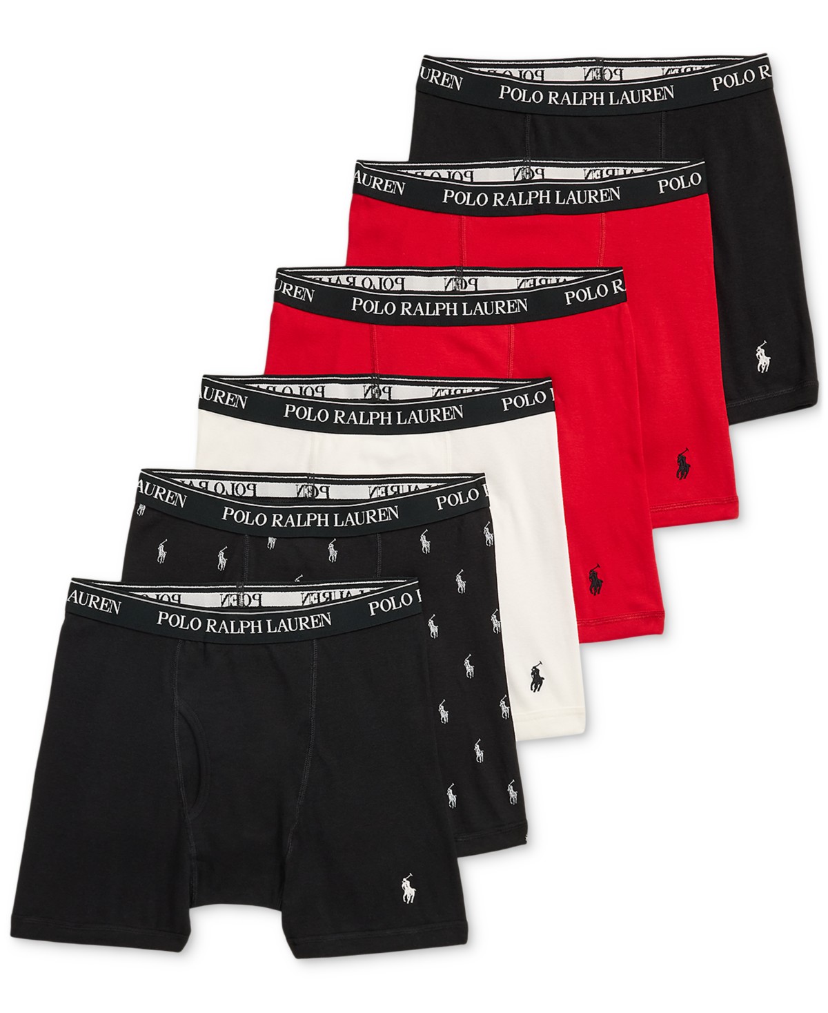 Мужские Polo Ralph Lauren Men's Classic Fit Boxer Briefs, 5+1 Bonus Pack — фото 2
