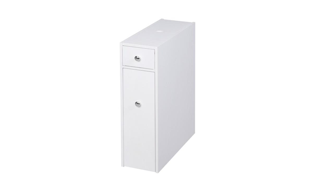 Paper Cabinet / Side Table / Bathroom Corner Cabinet Space-Saving Storage for Bathroom or Home Use - White