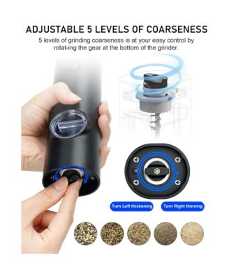Adjustable Coarseness Automatic Battery-Powered Salt and Pepper Grinder Set