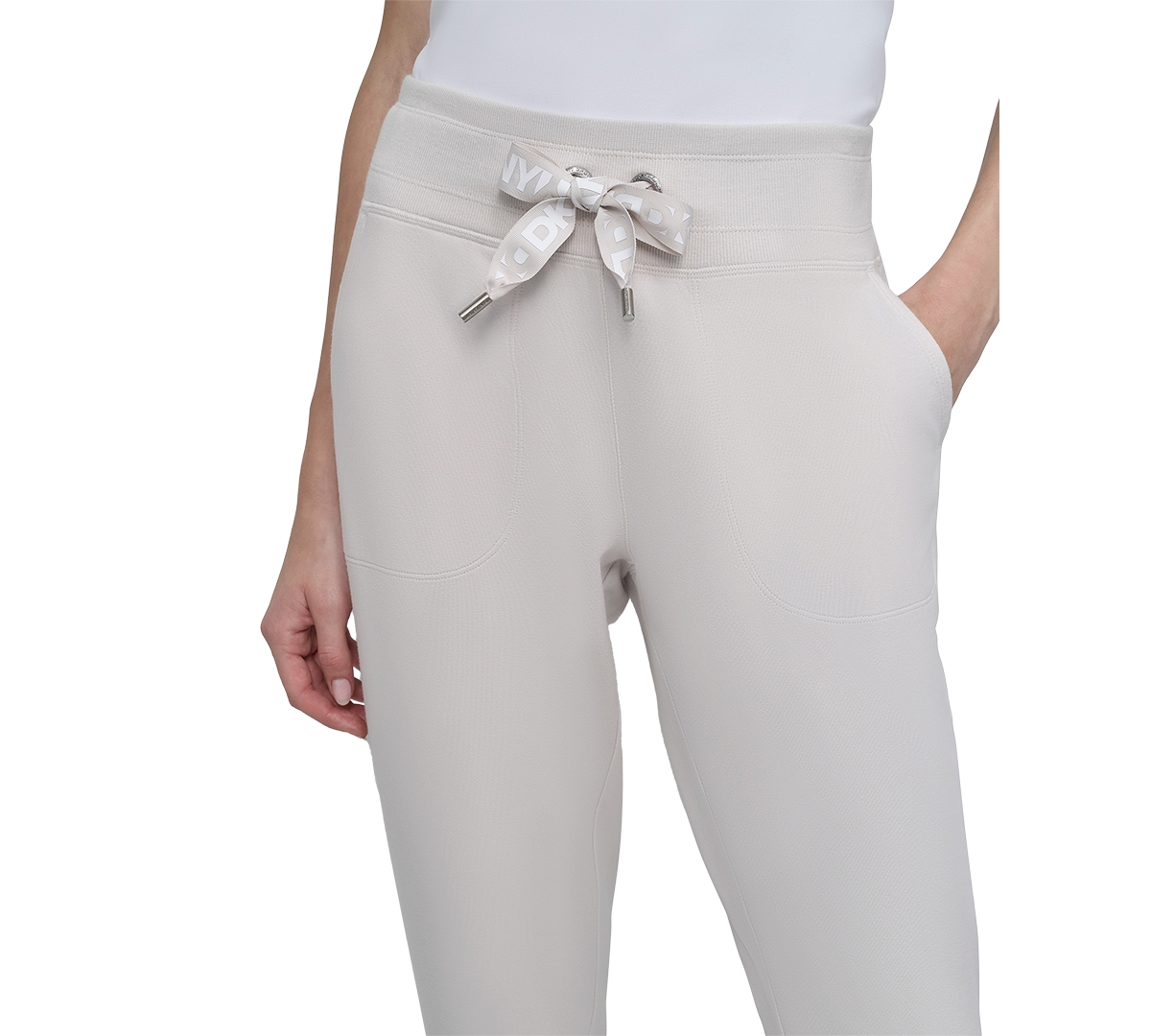 Dkny Sport Women's Logo-drawstring High-rise Joggers In Sand