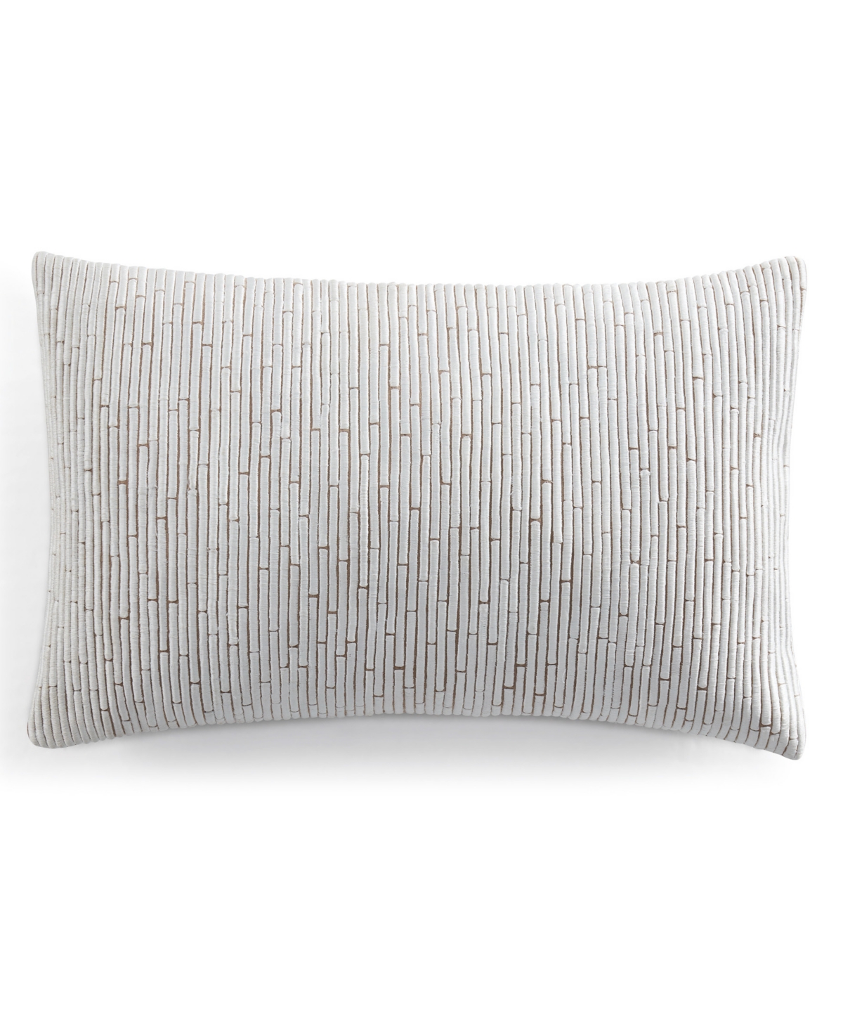 Donna Karan Home Embroidered Block Decorative Pillow, 11" X 22" In Sand