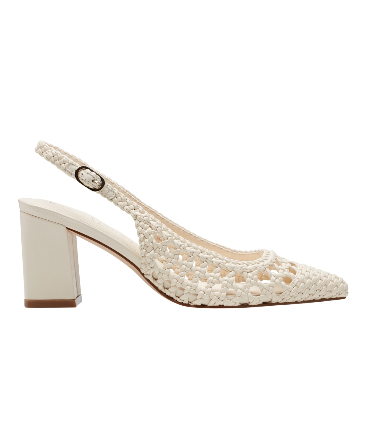 Marc Fisher Ltd Zunnie Woven Leather Slingback Pumps In Cream