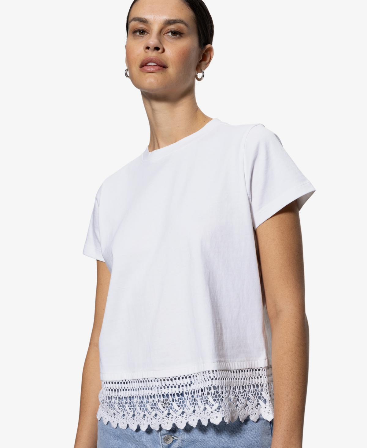 Sanctuary Lace Remix T-shirt In White