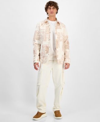 GUESS Men's Bandana-Print Shirt Jacket