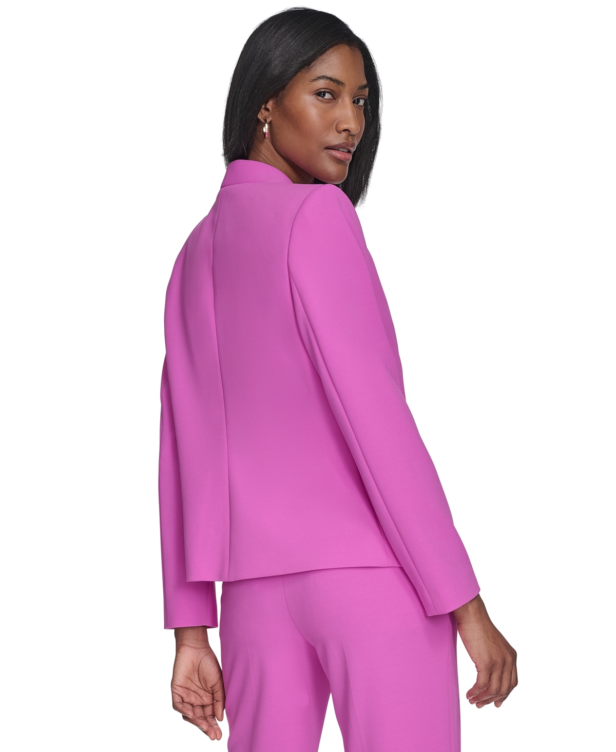 Shop Halston Women's Collarless Toggle Chain Blazer In Orchid