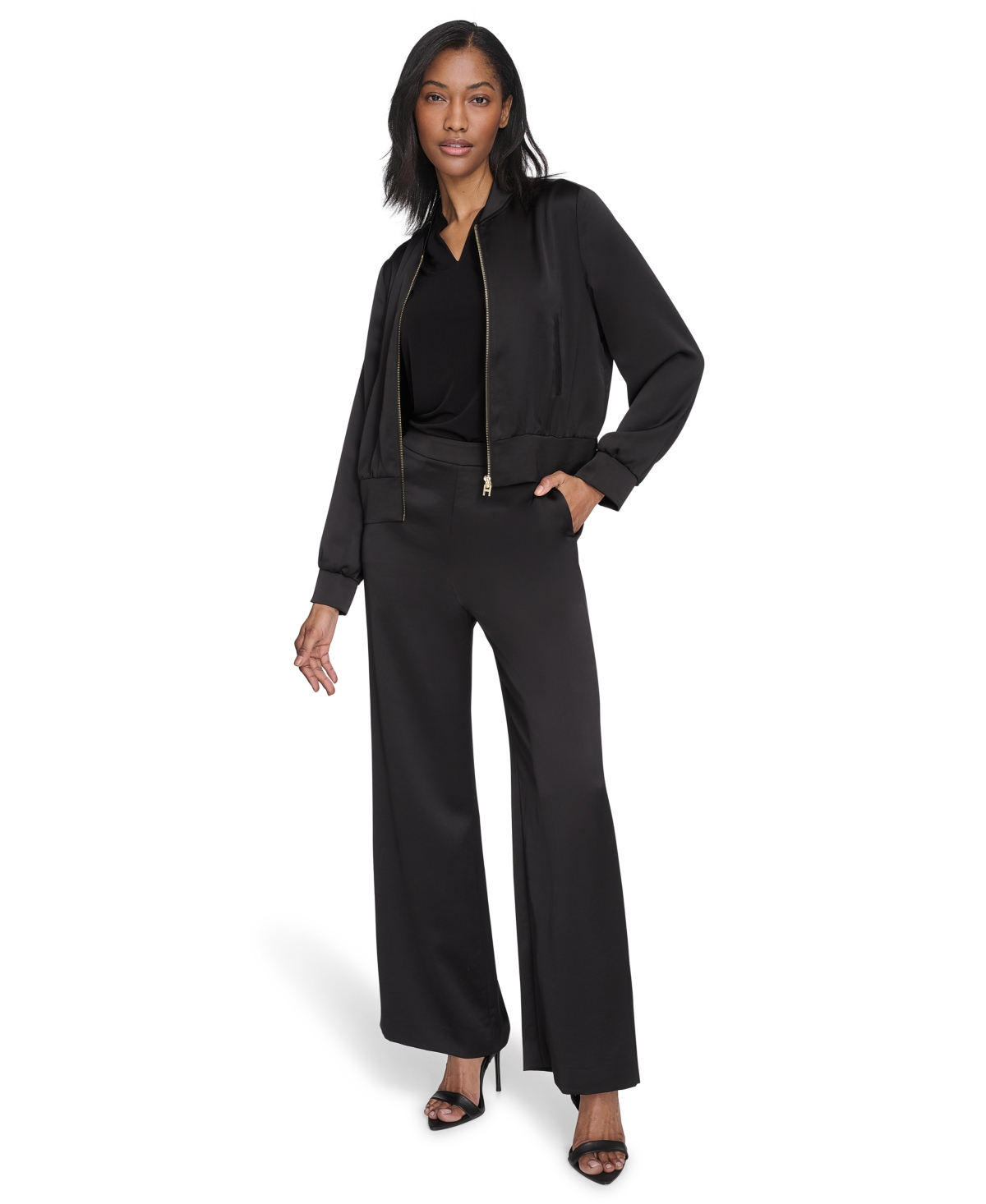HALSTON WOMEN'S HIGH-RISE WIDE-LEG PULL-ON PANTS 