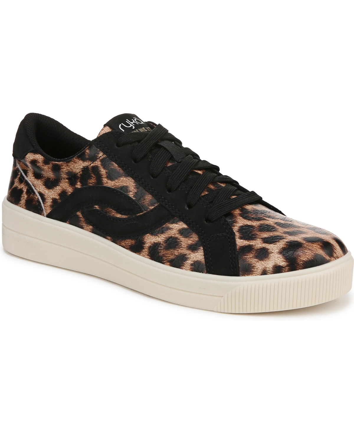 Ryka Women's Viv Next Court Lace Up Inspired Sneakers In Leopard Microfiber Fabric