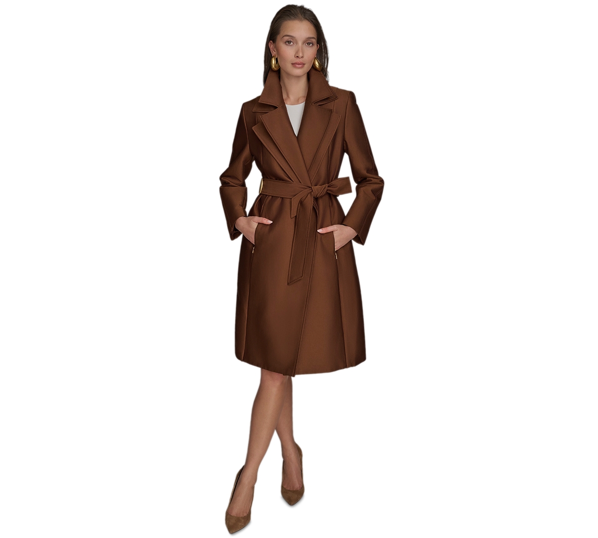 Women's Double-Collar Trench Coat - Cream