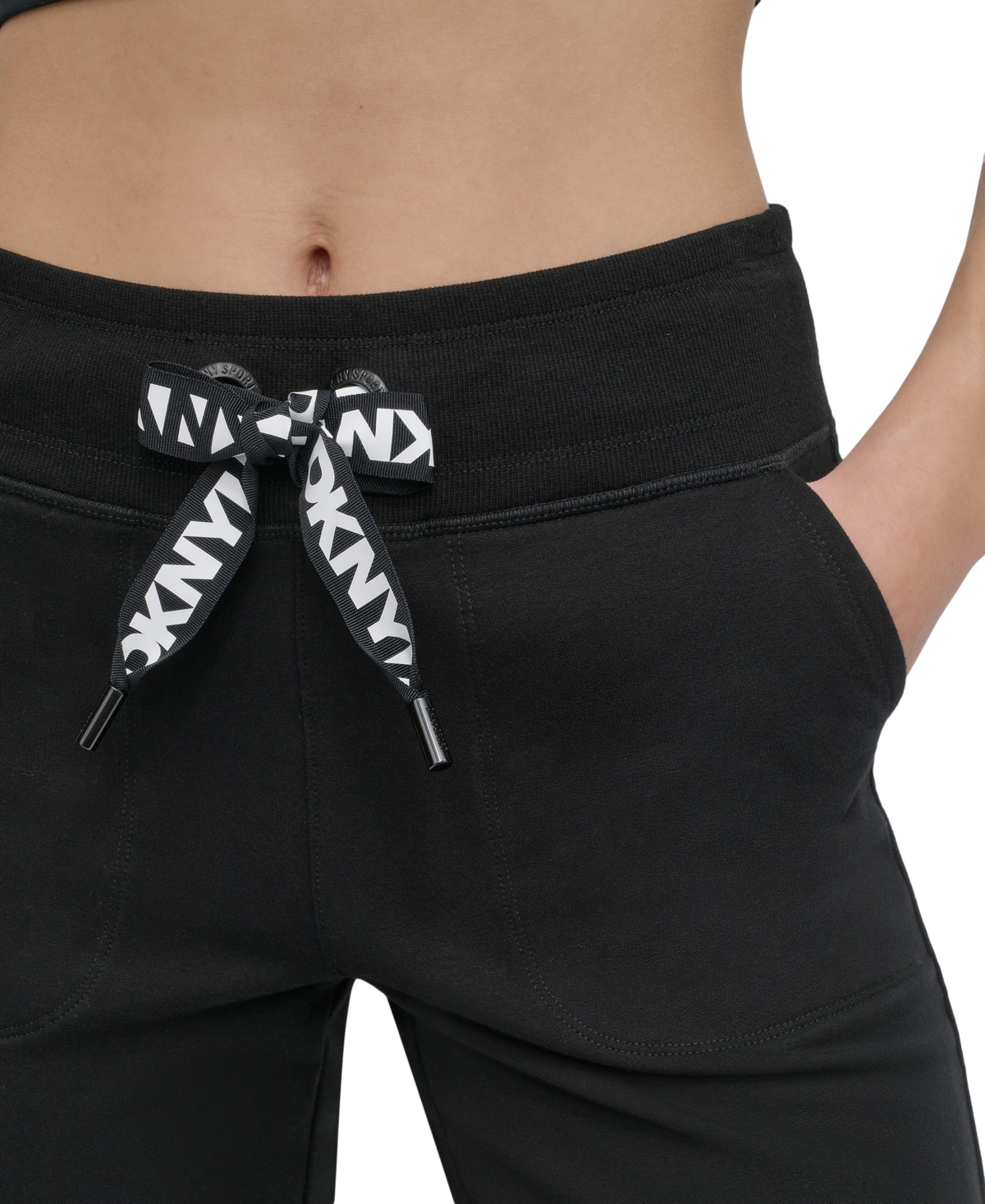 Dkny Sport Women's Logo-drawstring High-rise Joggers In Black