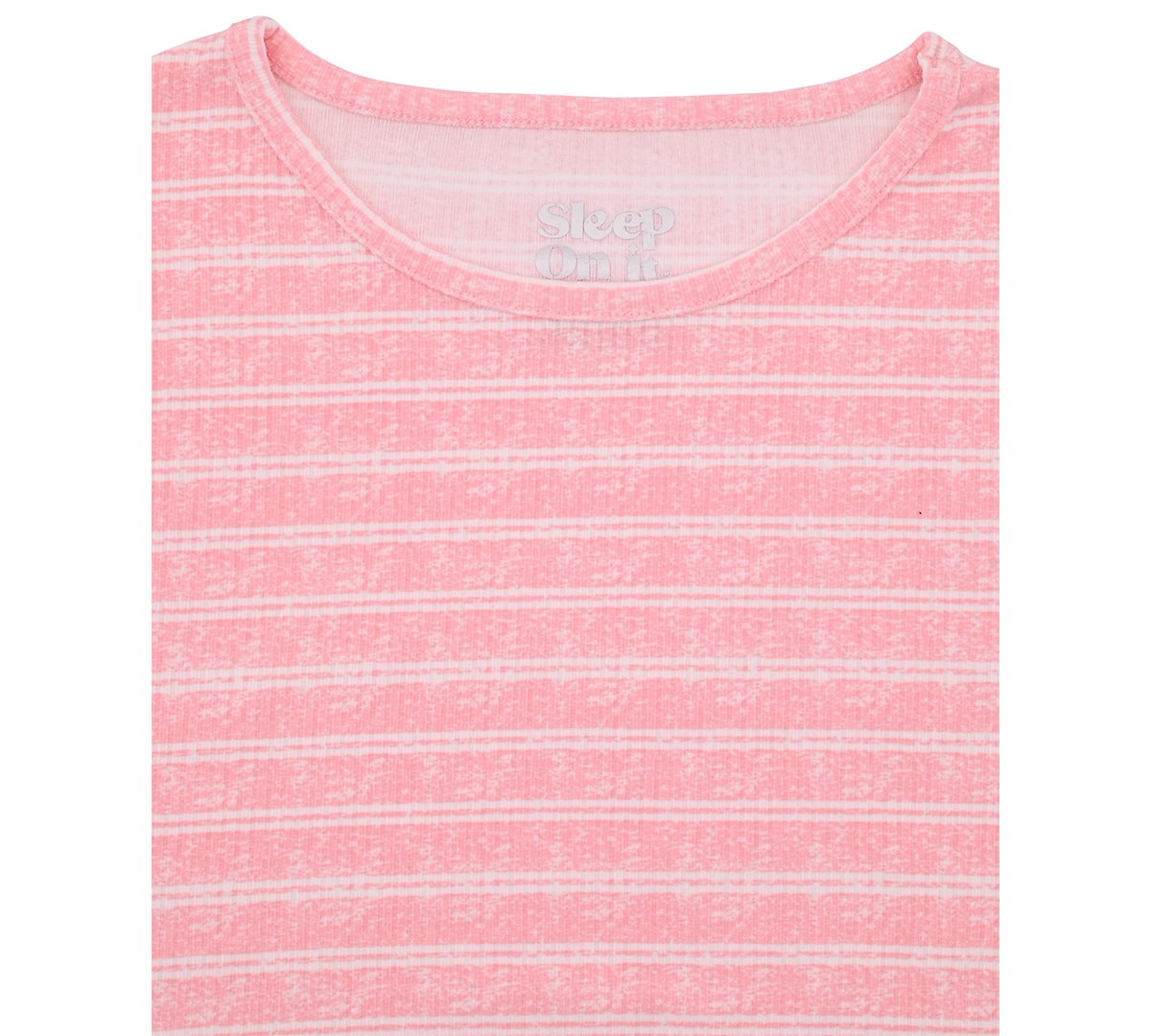 Max & Olivia Big Girls Striped Ribbed Shorts Pajama Set In Pink