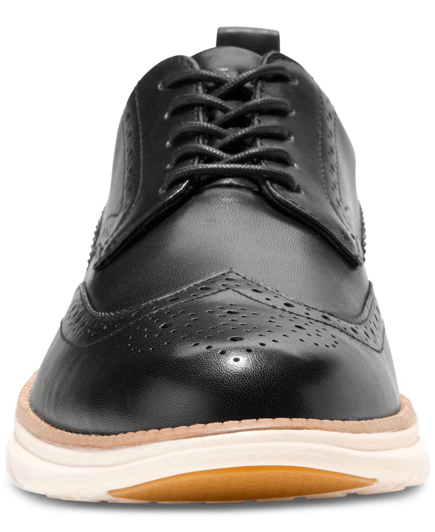 Обувь Cole Haan Men's Grand Hurrion Wingtip Oxford Dress Shoe, цвет: Чёрная слоновая кость — фото 3