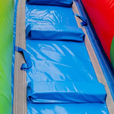 HeroKiddo Block Party Commercial Grade Inflatable Water Slide with Attached Pool /  Drainage / Air Blower Included, Outdoor Indoor, Rental Quality, Big Inflatable